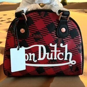 Von Dutch Red and Black Mini Bag